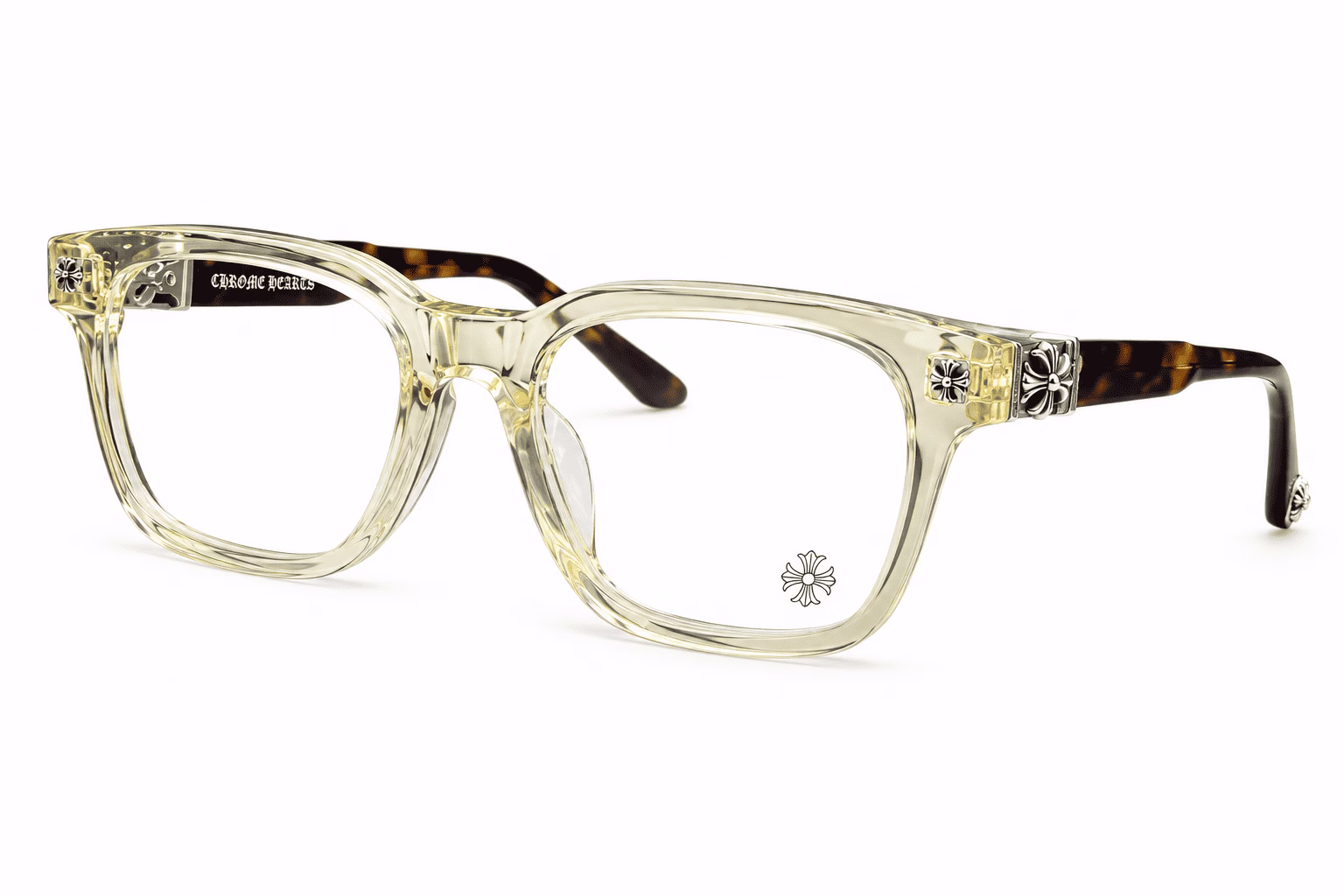 106 Chrome Hearts Clear Crystal Square Glasses - Image 1