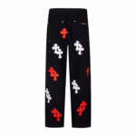 Chrome Hearts Red White Cross Patch Carpenter Jeans