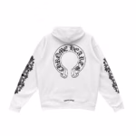 Chrome Hearts White Floral Horseshoe Hoodie - Image 2