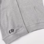 Chrome Hearts Grey Cross Floral Zip-up Hoodie