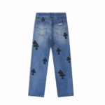 Chrome Hearts Black Cross Patch Blue Jeans - Image 3