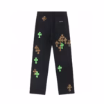 Chrome Hearts Leopard and Green Cross Patch Jeans