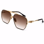 Chrome Hearts Gold Hexagon Brown Gradient Sunglasses