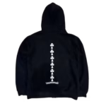 Chrome Hearts Triple Cross Logo Zip Up Hoodie