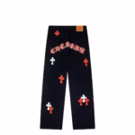 Chrome Hearts Red Cross Patch Black Jeans - Image 4