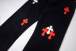 Chrome Hearts Red Cross Patch Black Jeans