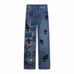 Chrome Hearts Cross Cemetery Graffiti Jeans