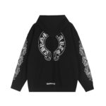 Chrome Hearts Black Gothic Horseshoe Zip Hoodie