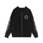Chrome Hearts Black Gothic Horseshoe Zip Hoodie - Image 3